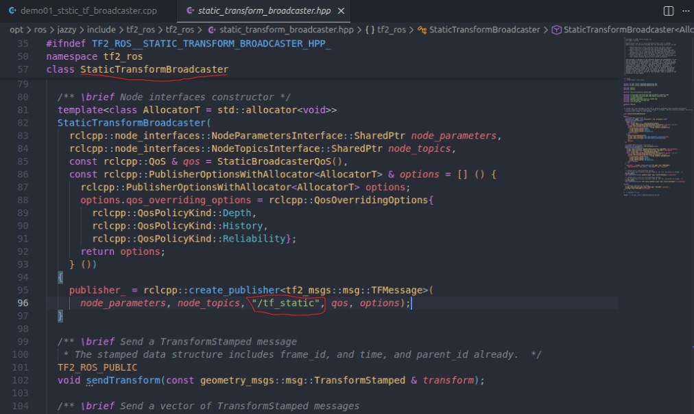 tf2_ros::StaticTransformBroadcaster的源码